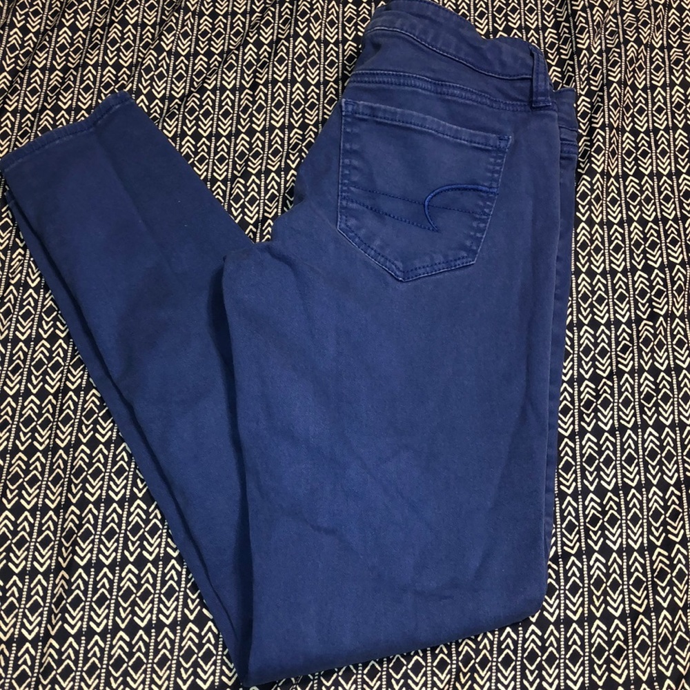 American Eagle blue jeggins